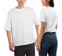 lepni.me Unisex Personalisiertes T-Shirt in Übergröße mit Individuellem Text Foto Logo | Sie Ihr Eigenes Design Vorder- und Rückseite Druck | Oversized Tshirt Herren Damen (M Weiß Ohne Druck)