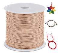 LEREATI Nylonschnur 0.8mm x 100m Nylonfaden Nylon Perlenschnur Satinkordel, Makramee Schnur Nylonschnur für Armbänder Perlen Auffädeln Halskette Schmuckherstellung DIY Handwerk (Beige Rot)