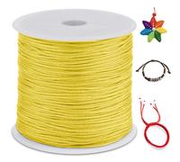 LEREATI Nylonschnur 0.8mm x 100m Nylonfaden Nylon Perlenschnur Satinkordel, Makramee Schnur Nylonschnur für Armbänder Perlen Auffädeln Halskette Schmuckherstellung DIY Handwerk (Zitronengelb)