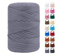 LEREATI Polyester Garn 3mm x 170m, Makramee Garn 3mm Geflochten Makramee Schnur Bunt, Macrame Cord 3mm Farbig für Geschenk, Häkeltasche, Umhängetasche, Platzteller, Wohndekorationen (Mittelgrau)