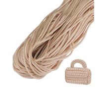 LEREATI Polyester Garn, Makramee Garn 3mm x 200m Polyester-Seil Polypropylen-Kordel Makramee Schnur Geflochten für Handtasche, Häkeltasche, Strickwaren, Wohndekorationen (Khaki Weiß)
