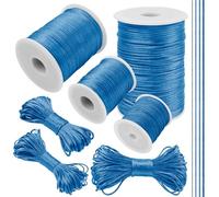 LEREATI Seeblau Nylonschnur 1.5mm x 100m Armband Schnur für Armbänder Satinkordel Perlenschnur Schmuckband Nylonband für Armbänder, Perlen, Halsketten, Kumihimo, Chinesischer