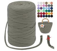 LEREATI T-Shirt Garn 7mm Textilgarn zum Häkeln für Körbe 100m / 250g Bändchengarn Makramee Garn Häkelgarn Stoff Dickes Garn zum Taschen Korb Decke Häkeln, Heimdekoration (Dunkel Aprikose)