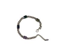 LerijN Armband Damen Silber,S925 Silber Armband Silber Quadrat Bunter Zirkon Anhänger Tanks Kette Silber Armband Armreif Mit Verstellbarer Silberkette Glücksschmuck Für Frauen