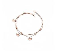 LerijN Armband Silber, S925-Silber, Roségold, Box-Kette, Mehrlagiges Armband, Armreif, Verstellbar, Ginkgo-Blatt-Charm-Armbänder, Schmuck, Geschenke Für Frauen