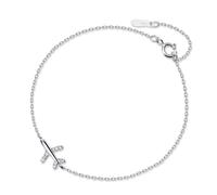 LerijN Armband Silber,Zierliche Damen-Silberarmbänder, 925Er Silber, Flugzeug-Armband, Verstellbares Kettenarmband Mit Karabinerverschluss, Schmuckgeschenke Für Frauen