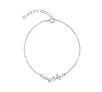 LerijN Armband Silber,Zierliche Damen-Silberarmbänder, 925Er Silber, Ginkgoblatt-Armband, Verstellbares Kettenarmband Mit Karabinerverschluss, Schmuckgeschenke Für Frauen