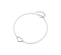 LerijN Armreif Silber,Damen Silberarmbänder S925 Silber Hohler Herzanhänger Armband Armreif Verstellbar Karabinerverschluss Kettenarmband Schmuck Geschenke Für Frauen