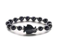 LerijN Chakra Armband,Perlenarmbänder, Natürliche Blaue Sandperlen, Blaues Pinguin-Anhänger-Armband, Armreifen Mit Elastischem Kristall-Armband, Reiki-Kristall-Schmuck Für Männer Und Frauen