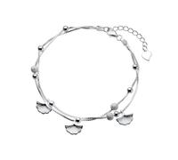 LerijN Silber Armband,Sterlingsilber-Armband Für Damen, Vintage-Stil, S925-Silber, Box-Kette, Geschichtetes Armband, Armreif, Verstellbar, Ginkgoblatt-Charm-Armbänder, Schmuck, Geschenke Für Frauen