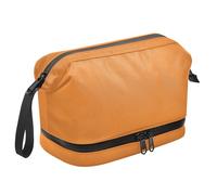 Lermende Kulturbeutel für Herren Kosmetiktasche: Wasserdicht Reise-Kulturtasche, Waschtasche mit Trocken-/Nasstasche, kompakte Reise-Kulturtasche für Rasierutensilien und Toilettenartikel (Orange)