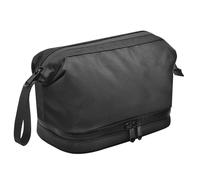 Lermende Kulturbeutel für Herren Kosmetiktasche: Wasserdicht Reise-Kulturtasche, Waschtasche mit Trocken-/Nasstasche, kompakte Reise-Kulturtasche für Rasierutensilien und Toilettenartikel (Schwarz)