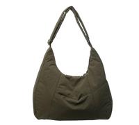 LERONO Taschen für Damen, gesteppte Achseltasche, große Kapazität, Schultertasche für Mädchen, Damen, Nylon, einfarbig, Unterarmtasche, Crossbody-Tasche, grün