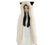 Lerpwige Lovely Foxs Ear Wintermütze Outdoor Wärme Und Bequeme Plüschmode Für Stilvolle Frauen Bei Kaltem Wetter. Bequeme Mütze