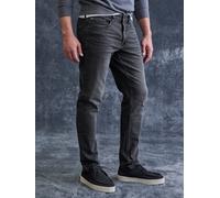 Relax-fit-Jeans LERROS "5-Pocket Stretch-Denim BAXTER in RELAXED FIT", Herren, Gr. 32, Länge 36, grau (schwarz used wash), 98% Baumwolle, 2% Elasthan, Jeans, Locker geschnittene Herren-Jeans mit gerad