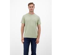 Rundhalsshirt LERROS, Herren, Gr. XXL, bleached olive, Single Jersey, Obermaterial: 100% Baumwolle, unifarben, casual, regular fit taillenbedeckt, Rundhals, Kurzarm, Shirts, mit Logo Stickerei (159768