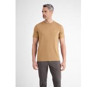 Rundhalsshirt LERROS, Herren, Gr. XXL, light coffee, Single Jersey, Obermaterial: 100% Baumwolle, unifarben, casual, regular fit taillenbedeckt, Rundhals, Kurzarm, Shirts, mit Logo Stickerei (53272948