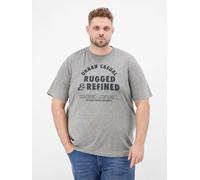 LERROS Baumwoll-T-Shirt mit lässigem Logo-Print in großen Größen - Platinum Grey Melange 4XL
