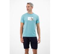 LERROS Baumwoll T-Shirt mit Motiv-Print und bequemem Rundkragen - Reef Blue L