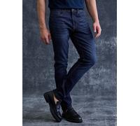 Relax-fit-Jeans LERROS "BAXTER 5-Pocket-Denim im Used-Look, RELAXED FIT", Herren, Gr. 36, Länge 34, blau (dunkelblau), 98% Baumwolle, 2% Elasthan, Jeans, Herren Jeans, Stretchkomfort, Gerader Schnitt