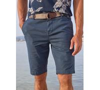 Chinoshorts LERROS "Bequeme Chino-Bermuda mit Gürtel und Minimalprint", Herren, Gr. 31, storm blau, 98% Baumwolle, 2% Elasthan, Hosen Chinoshorts, Leichte Sommershorts aus 98% Baumwolle und 2% Elastha