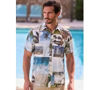 LERROS Bequemes und leichtes Stretch Kurzarmhemd im Hawaii-Look - Reef Blue S