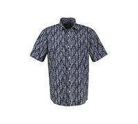 Kurzarmhemd LERROS, Herren, Gr. XL, N-Gr, classic navy, Web, Obermaterial: 99% Baumwolle, 1% Elasthan, gemustert, normal hüftbedeckend, Rundhals, Hemden, mit Allover-Print (10683559-XL) classic navy