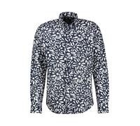LERROS Langarmhemd mit floralem Print aus Mischgewebe - Classic Navy XL