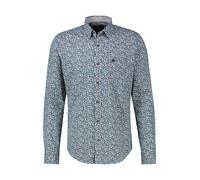 Langarmhemd LERROS "LERROS Herren Langarmhemd, modern gemustert", Herren, Gr. XL, Normalgrößen, fjord blau, 100% Baumwolle, Hemden (11544713-XL) fjord blau