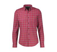 Karohemd LERROS "Sportliches Karohemd aus reiner Baumwolle mit Brusttasche", Herren, Gr. 3XL, Normalgrößen, muted rot, 100% Baumwolle, Hemden Karohemd (21529156-XXXL) muted rot