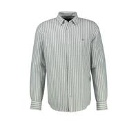 LERROS Gestreiftes Langarmhemd aus Leinen-Baumwoll-Mix - Storm Grey XL