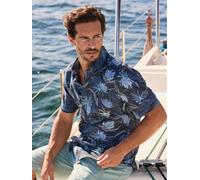 Kurzarmhemd LERROS, Herren, Gr. XL, N-Gr, classic navy, Web, Obermaterial: 60% Polyester, 40% Baumwolle, bedruckt, regular fit normal, abgesteppte Kante, Hemden, Kurzarm, aus Polyester und Baumwolle, 
