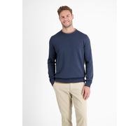 Strickpullover LERROS "LERROS Crewneck Strickpullover" Gr. M, blau (storm blue) Herren Pullover (44753750-M) storm blue