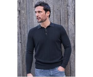 LERROS Elegantes Langarmpolo mit raffinierten Vertikalstreifen - Classic Navy XXL