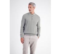 LERROS Elegantes Langarmpolo mit raffinierten Vertikalstreifen - Platinum Grey Melange XXL