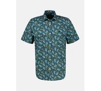 Kurzarmhemd LERROS "LERROS Floral gemustertes Halbarmhemd in Übergrößen", Herren, Gr. 5XL, extraweit, coastal blau, 97% Baumwolle, 3% Elasthan, Kurzarm, Hemden (62244108-5XL) coastal blau