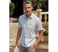 LERROS Gestreiftes Kurzarmhemd, 100 %Baumwolle - Broken White L