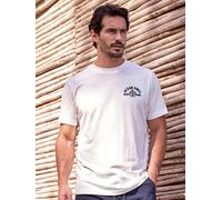 LERROS Gestreiftes T-Shirt mit Front und Backprint - Broken White L