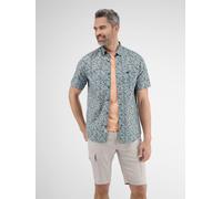 LERROS Halbarmhemd mit floralem Print - Tinted Aqua S