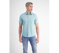 LERROS Halbarmhemd mit Leinenanteil, unifarben - Coastal Blue M