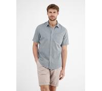 LERROS Halbarmhemd mit Leinenanteil, unifarben - Crispy Blue XL