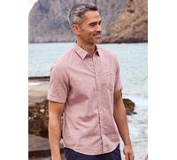 LERROS Halbarmhemd mit Leinenanteil, unifarben - Earth Red M