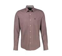 Langarmhemd LERROS, Herren, Gr. XL, N-Gr, vivid rot, Web, Obermaterial: 100% Baumwolle, gemustert, regular fit hüftbedeckend, Rundhals, Hemden, mit Minimal-Print (79315247-XL) vivid rot