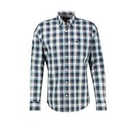 Langarmhemd LERROS "LERROS Karohemd mit Kentkragen und Brusttasche", Herren, Gr. XL, Normalgrößen, basalt grau, 100% Baumwolle, Hemden (12201259-XL) basalt grau