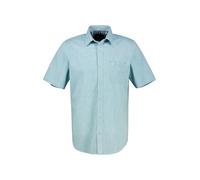 Kurzarmhemd LERROS "Halbarmhemd mit Leinenanteil, unifarben", Herren, Gr. XXL, Normalgrößen, coastal blau, 80% Baumwolle, 20% Leinen, Hemden (61313151-XXL) coastal blau