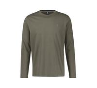 Langarmshirt LERROS, Herren, Gr. L, grün (nordic olive), Single Jersey, Obermaterial: 100% Baumwolle, bestickt, unifarben, regular fit hüftbedeckend, Rundhals, Shirts Langarmshirt, Rundhals / Unifarbe