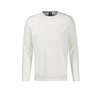 Langarmshirt LERROS, Herren, Gr. XL, weiß (broken weiß), Single Jersey, Obermaterial: 100% Baumwolle, bestickt, unifarben, regular fit hüftbedeckend, Rundhals, Shirts Langarmshirt, Rundhals / Unifarbe
