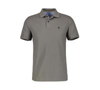 Poloshirt LERROS, Herren, Gr. M, basalt grau, Single Jersey, Obermaterial: 60% Baumwolle, 40% Polyester, unifarben, normal hüftbedeckend, Rundhals, Shirts, mit Logo-Stickerei, kurzarm (88346360-M) bas