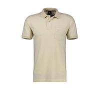 Poloshirt LERROS "LERROS Poloshirt in weicher Piquéqualität", Herren, Gr. XXXL, weiß (broken weiß), 100% Baumwolle, ohne Ausschnitt, Kurzarm, Shirts (98915113-XXXL) broken weiß