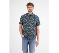LERROS Herren Poplin-Stretchhemd, floral gemustert - Earth Red S